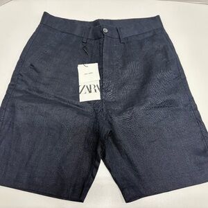 Zara Linen Men's Casual Navy Shorts - Size S - NEW With Tags.
